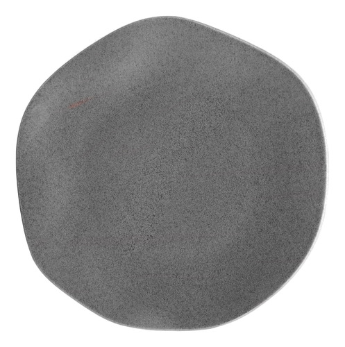 Plato Llano 27 Cm Cerámica Oxford Granito Ryo 6 Unidades Color Gris Oscuro Liso