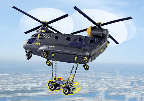 Unidad Táctica Playmobil Para Aviones De Rescate Con Luces Y