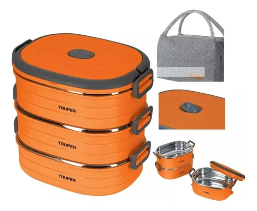 Bolsa porta fiambrera con tupper divisor