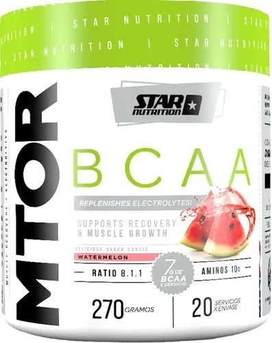 Mtor Bcaa 270 Gr Star Nutrition Aminoácido Nueva Fórmula 