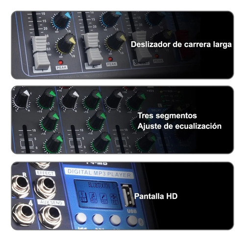 Mixer F4 Mezclador Dj De Audio 4 Canales Bluetooth Usb