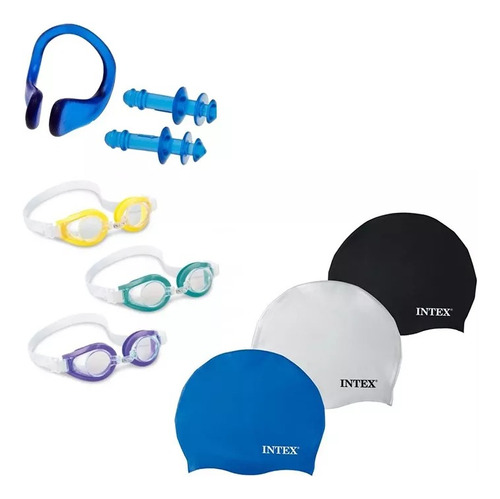 Lentes Gorro Tapa Oido Nariz Natación Niño Adulto Intex