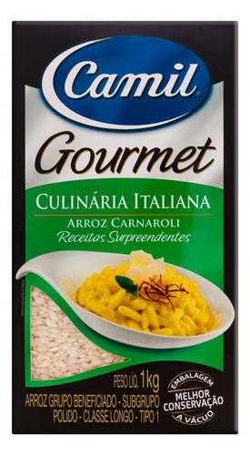 Arroz Carnaroli Tipo 1 Camil Gourmet Caixa 1kg