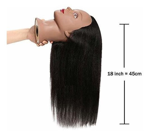 Cabeza Entrenamiento Cabello Natural Negro 45cm Sophire Negro