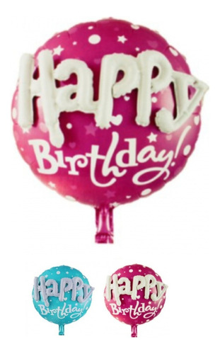 Soul Alto relieve 3D globo Happy Birthday relieve 3d metalizado decoración cumple color rosa