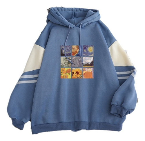 Jg Sudadera Van Gogh Pintura Al Óleo Impresión Plus Terciope