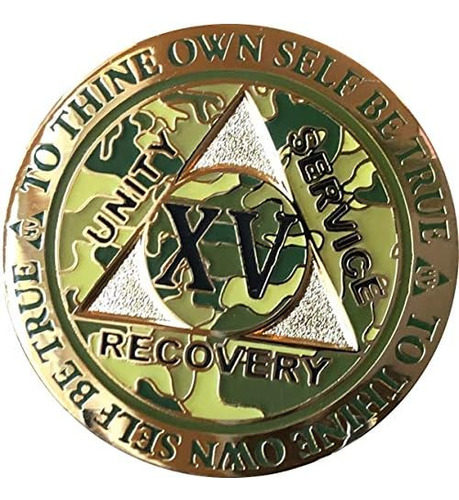 15 Year Aa Medallion Reflex Camo Gold Plated Camouflage...