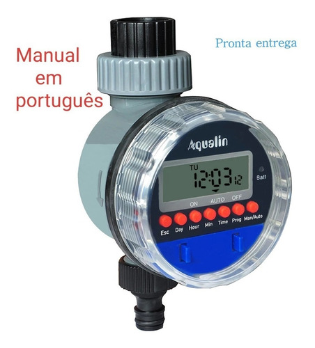 Temporizador Irrigação Digital Timer Fluxo Aspersor Aqualin
