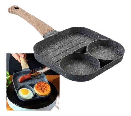 Plancha Antiadherente Marca Brikenia 3 En 1 Ideal Para Cocinar Huevo,bife,revueltos, Amburguesas