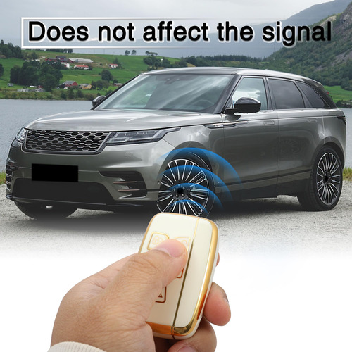 Funda Para Llavero Land Rover Con Llavero De 5 Botones Blanc