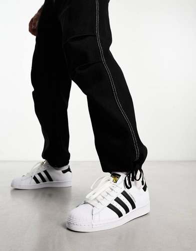 Tenis Superstar Concha Clasicos Blanco Unisex 25mx, Caja adidas Azul (Usado)