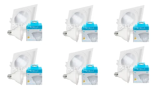 comprar Kit 6x Embutir Par30 Recuado Quadrado + 6x Par30 9w Stella