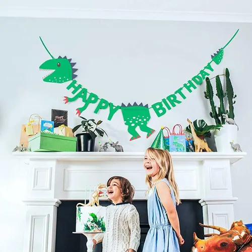 Estandarte De Feliz Cumpleaños De Dinosaurio T-rex - 6 Pies
