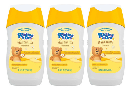3 Crema Corporal Grisi Ricitos De Oro Manzanilla 250ml