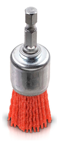 Cepillo De Nylon 22 Mm Para Taladro Kwb Limpieza 1/4 Color Rojo