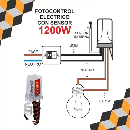 Fotocelula Universal 1200w Sunshine 3 De 4 Cables Exultt