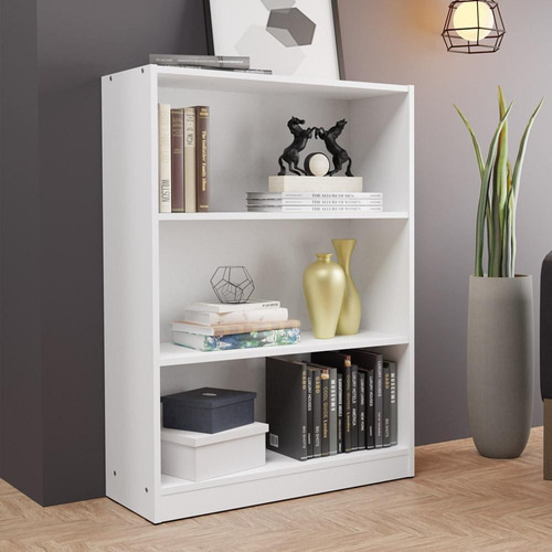 Estante Livros Home Sala 6907 Madesa Com 3 Nichos - Branco