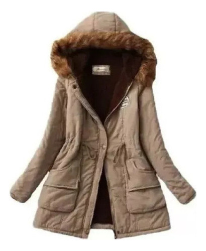 Abrigo Invierno Para Mujer Parka Térmica Con Capucha Gruesa