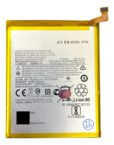 Bateria Compatible Con Motorola E20 Nt40