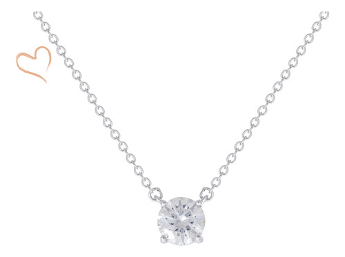 Colar Solitário Moissanite 1 Ct Prata 925