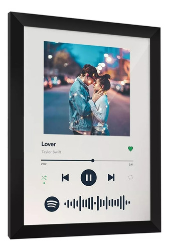 Quadro Personalizado Musica Interativo Spotify C Vidro A5 
