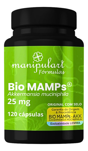 Akkermansia Muciniphila Bio Mamps 25mg 120 Cápsulas C/selo