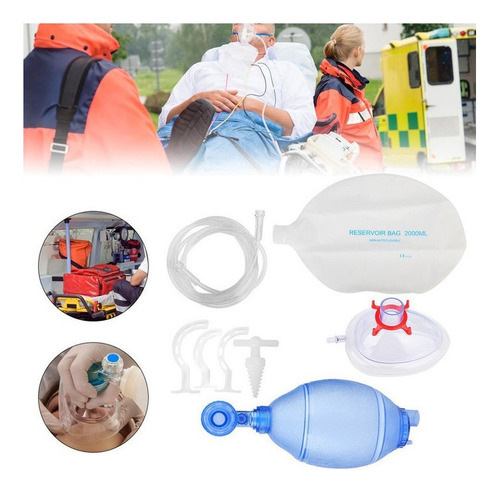 Adulto Pvc Manual Reanimador Ambu Bag Kit De Primeros Auxili