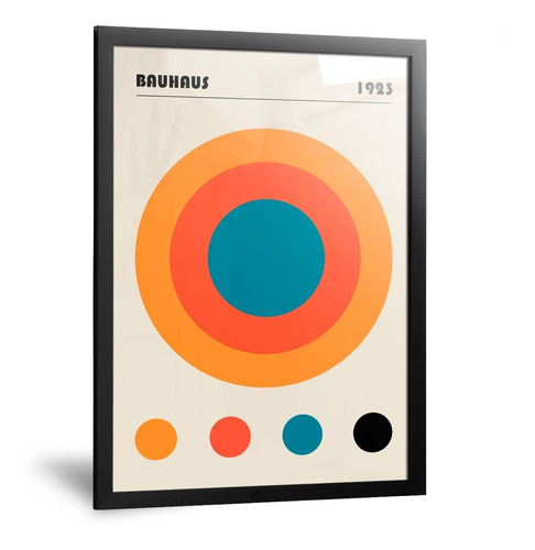 Cuadro Bauhaus Circutos Colores Geometricos Abstractos 35x50