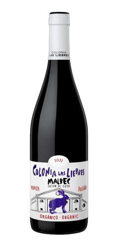 Imagen 2 de 2 de Vino Orgánico Colonia Las Liebres Reserva Malbec Caja X6