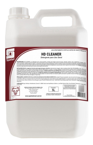 Detergente Neutro Superconcentrado Hd Cleaner Spartan 5l