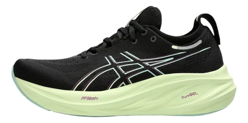 Tenis Asics Mujer Dama Gel Nimbus 26 Cool Matcha Negro Running