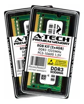 Comprar Memoria Ram 8gb A-tech Kit (2x 4gb) Ddr3 1333mhz Pc3-10600 204-pin Sodimm Computer Modules