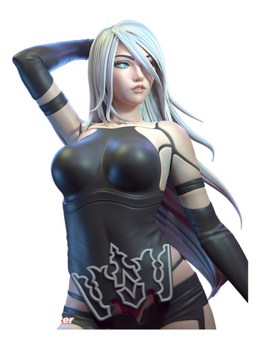 A2 Nier: Automata Em Resina Pintada No Aerógrafo Pro