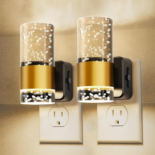 Luz Nocturna Led Enchufable, Brillo Ajustable, Sensor Luz, D