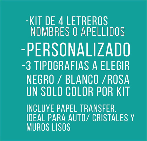 Vinilo Sticker Calcomania Para Auto Apellidos Personalizado.