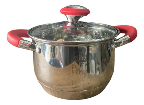 Olla De Acero Inoxidable De 2.1 Litros Con Tapa De Vidrio. Acero