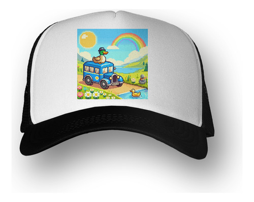 Gorra  Pato Pixel Con Sombrero En Un Bus Sol