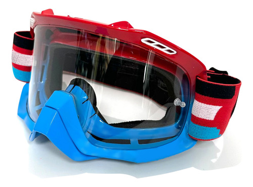 Gafas De Ciclismo M30, Color Rojo, Azul Y Transparente, Fox,