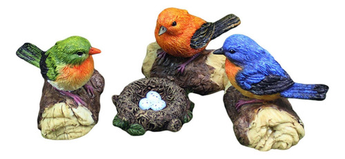 Figuras De Pájaros En Miniatura Con Nido De Pájaros