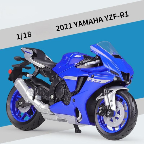 Mz 1:18 Yamaha 2021 Yzf-r1 Motocicleta De Aleación Azul