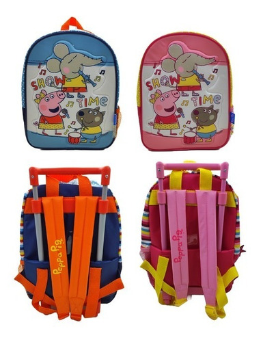 Mochila Con Carro Peppa Pig 12 PuLG 30 Cm Jardin Serie Tv Ed