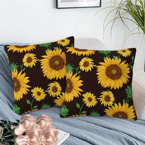 Funda De Cojín De Girasol 18x18 Pulgadas Juego De 2, Funda S