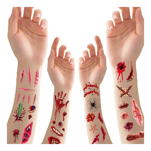 J Tatuajes Falsos De Halloween Pegatinas De Tatuaje Con