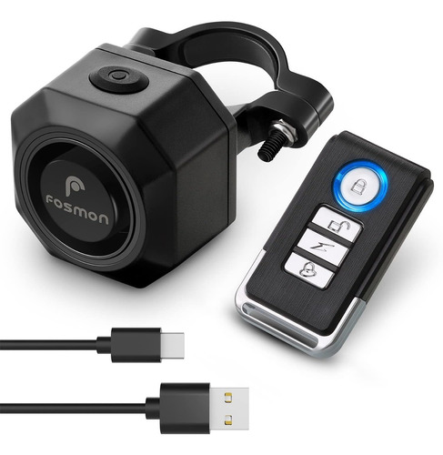 Fosmon Alarma De Bicicleta Recargable Usb-c Con Control Remo