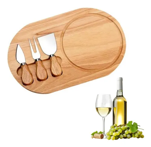comprar Tabla De Madera Para Picada 23 X 21cm Con 3 Accesorios A-248