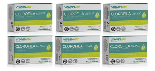 Suplemento Clorofila Detox Elimina Toxinas 30caps Vitamin X6