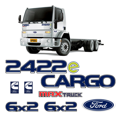 Kit Adesivos Caminhão Ford Cargo 2422e Resinado - Genérico