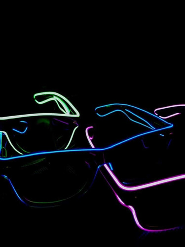 Imagen 2 de 10 de Anteojo Lente Risky Neon Full Led Wayfarer Flogger X1