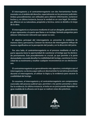 Interrogatorio Y Contrainterrogatorio En El Juicio Oral Penal: Litigación De Alto Impacto, De Ángel Brito Salcedo. Editorial Anaya Editores, Tapa Blanda En Español, 2025