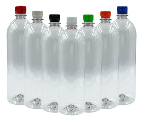 Botella Boston Plastico 1 Litro Con Tapa De Seguridad X 60